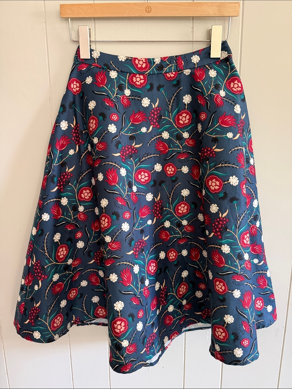 Modcloth x Collectif NWT Floral A-Line Skirt Poppy Novelty Folk Art Retro XS 4